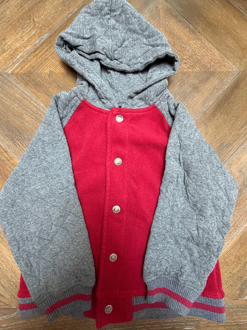 Kids Headquarters Red & Gray Hooded Jacket – Size 5
